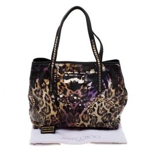 Jimmy Choo Multicolor Printed Glazed Canvas Tote